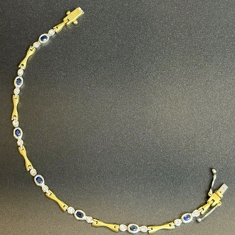 Pırlanta ve safir taşlı bileklik 19 cm (11.60)