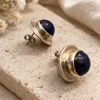 Gümüş lapis taşlı küpe