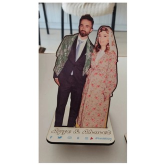 Kişiye Özel Fotoğrafı Ahşap Kesim Telefon Tutucu