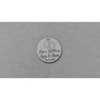 6 Cm Yüzüklü Magnet Söz Nişan Nikah Düğün 25 Adet