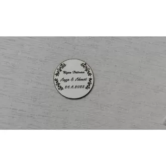 6 Cm Yaprak Çerçeve Magnet Söz Nişan Nikah Düğün 25 Adet