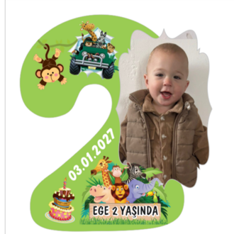 2 Yaş Ahşap süblimasyon baskılı Mdf Magnet – Kişiye Özel Doğumı 6x7 Cm Foto 25 Adet
