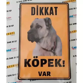Dikkat Köpek Var Laminasyon Kaplamalı Kenarları Delikli(Kendi Köpeğin Resmiyle)