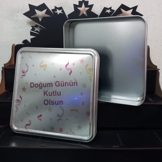 DOĞUM GÜNÜ YAZISI KARE HEDİYE KUTUSU