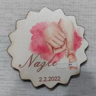 6 Cm Hoşgeldin Bebek Magnet Söz Nişan Nikah Düğün 25 Adet