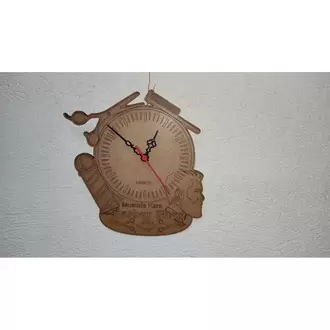 Lazer Kesim Duvar Saati Berber Model