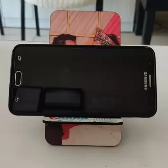 Kişiye Özel Fotoğraf Baskılı Ahşap Telefon Tutucu