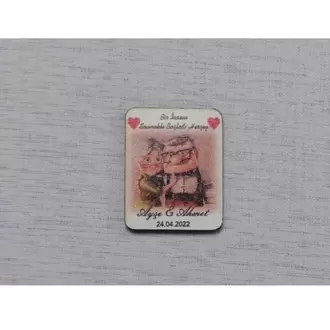 6 Cm Yaşlı Çift Magnet Söz Nişan Nikah Düğün 25 Adet