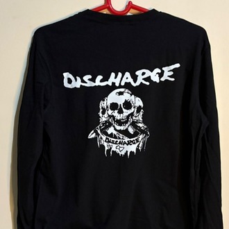 Discharge - Hear Nothing See Nothing - Uzun Kollu Tshirt (Ön + Kol baskı) (Arka baskı opsiyonel)