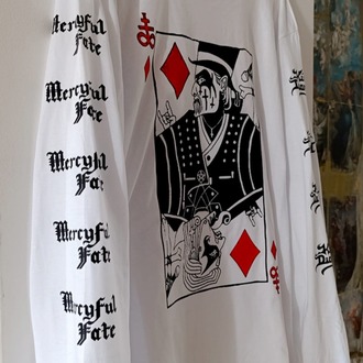 King Diamond - İskambil Kart özel tasarım - UZUN KOLLU Tshirt (Krem renk özel nadir baskı)