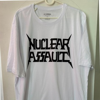 Nuclear Assault - Logo - Beyaz Tshirt (Thrash Metal)