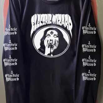 Electric Wizard - Logo- Uzun kollu t-shirt / Ön ve kol baskılı  (doom metal, black sabbath)