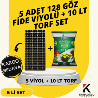 5 ADET 128 GÖZ FİDE VİYOLÜ + 10 LİTRE İTHAL TORF
