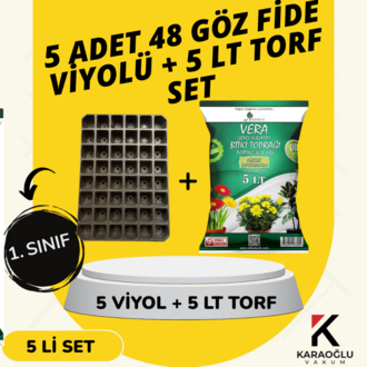 5 ADET 48 GÖZ FİDE VİYOLÜ + 5 LİTRE İTHAL TORF