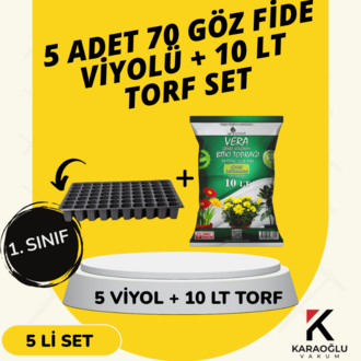 5 ADET 70 GÖZ FİDE VİYOLÜ + 10 LİTRE İTHAL TORF