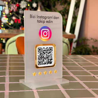 Instagram Takip QR Stant 9cm x 14cm 
