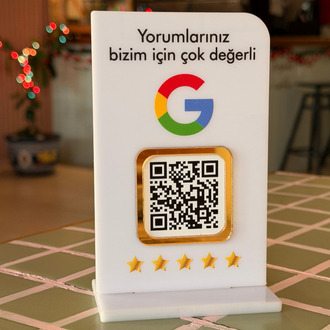 Google Yorum QR Stant 9cm x 14cm