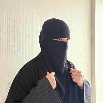 kolları çizgili Abaya