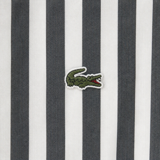 Lacoste Çizgili Gömlek Gri-Beyaz