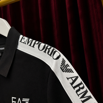 Emporio Armani Şerit Detaylı Polo Yaka