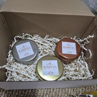 Karvia Premium Mum Seti | Metal Kutu IŞIK SETİ | Kokulu Hediye Kutusu