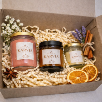 Karvia Premium Mum Seti | EV IŞIĞI SETİ | Kokulu Hediye Kutusu