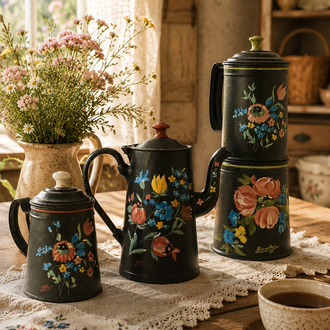 Vintage 3’lü Pot Set 