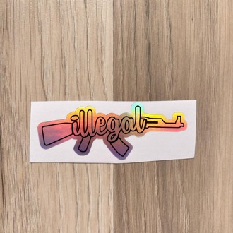 Hologramlı İllegal Sticker (10x3cm)