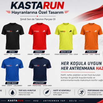 KASTARUN Koşu & Antrenman T-Shirt Her koşula uygun, her antrenmana hazır.