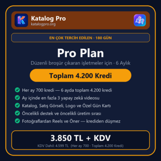 Katalog Pro — Pro Plan (6 Aylık Üyelik · Toplam 4.200 Kredi)