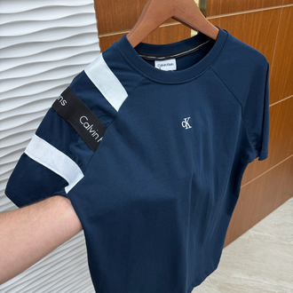 Calvin Klein Omuz Parçalı İthal Lacivert Tişört 