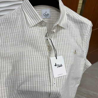 Beymen Club Kum Rengi Çizgili İthal Gömlek