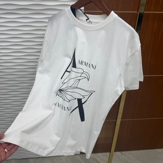AX Kanat Baskılı İthal Beyaz Tişört