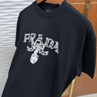 Prada Text Siyah İthal Tişört