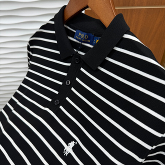 RL Siyah/Beyaz İthal Polo Yaka