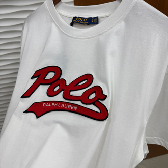 RL Kırmızı Polo Patch Beyaz İthal Tişört