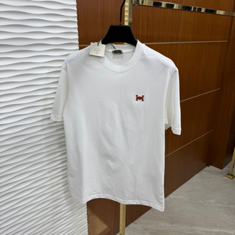 Hermes Metal Logo Beyaz İthal Tişört
