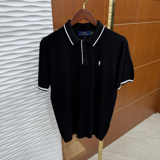 RL Siyah Beyaz Çizgili İthal Polo Yaka
