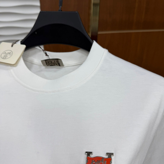 Hermes Metal Logo Beyaz İthal Tişört