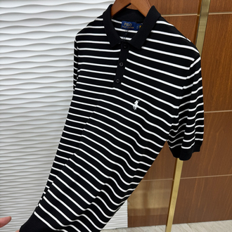 RL Siyah/Beyaz İthal Polo Yaka