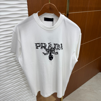 Prada Text Beyaz İthal Tişört