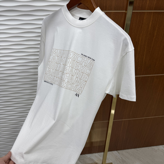 Armani Exchange Dikdörtgen Baskı İthal Beyaz Tişört