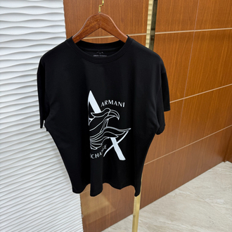 AX Kanat Baskılı Siyah İthal Tişört