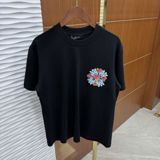 Amiri Hollywood Çiçekli İthal Siyah Tişört