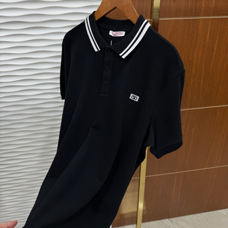 Valentino Yaka Çizgili İthal Polo Yaka