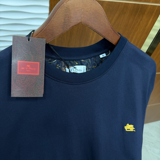 Etro Basic Logo Lacivert İthal Tişört