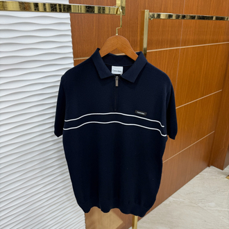 Calvin Klein Lacivert Paralel Çizgili İthal Polo Yaka