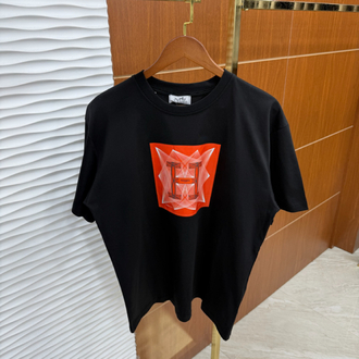 Hermes H Logo Siyah İthal Tişört