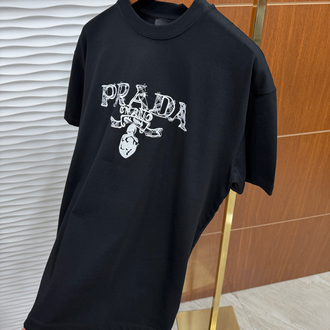 Prada Text Siyah İthal Tişört