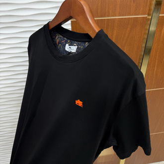 Etro Basic Logo İthal Siyah Tişört